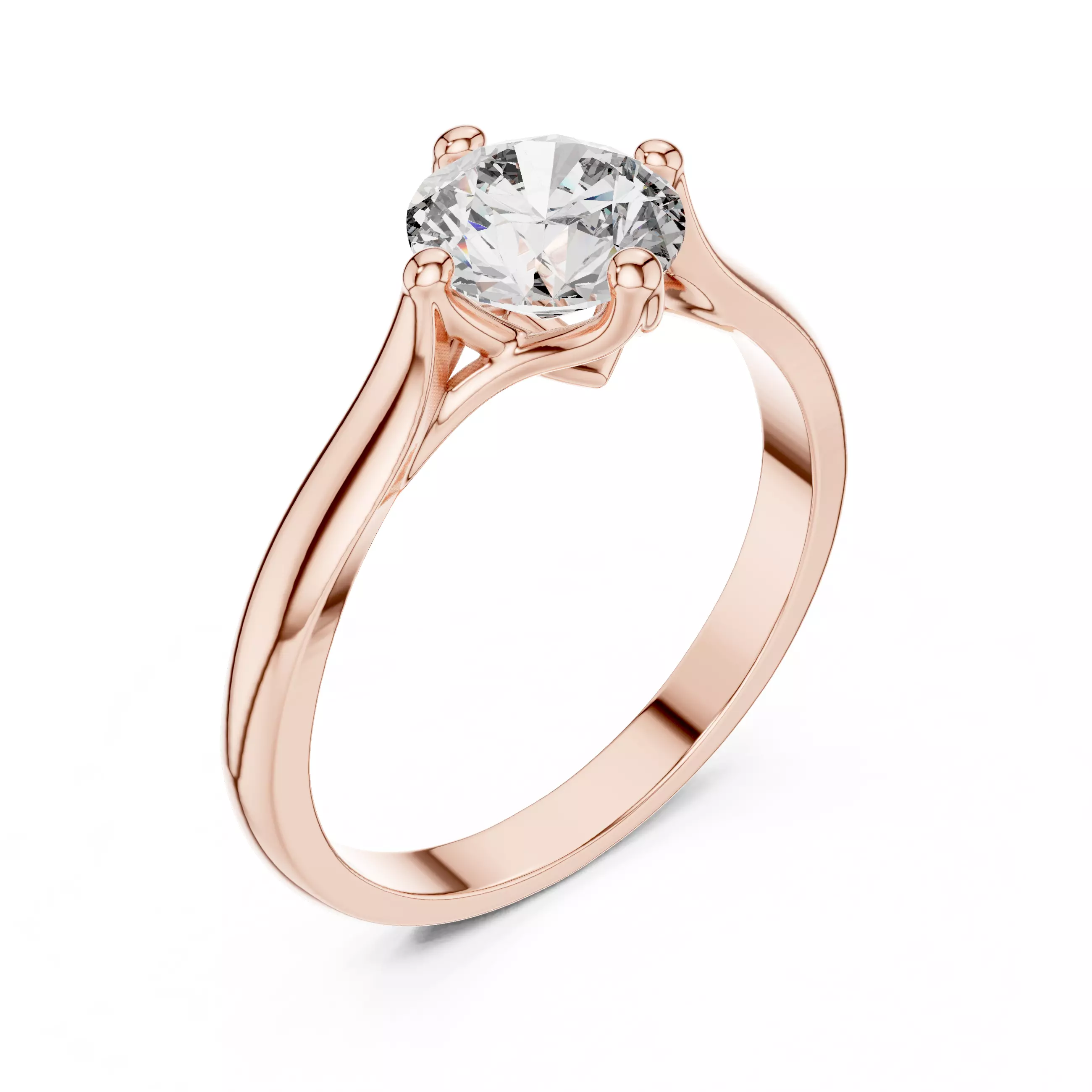 Round Mono Solitaire Ring 3dm stl renders 360 animation videos  3D print model_4