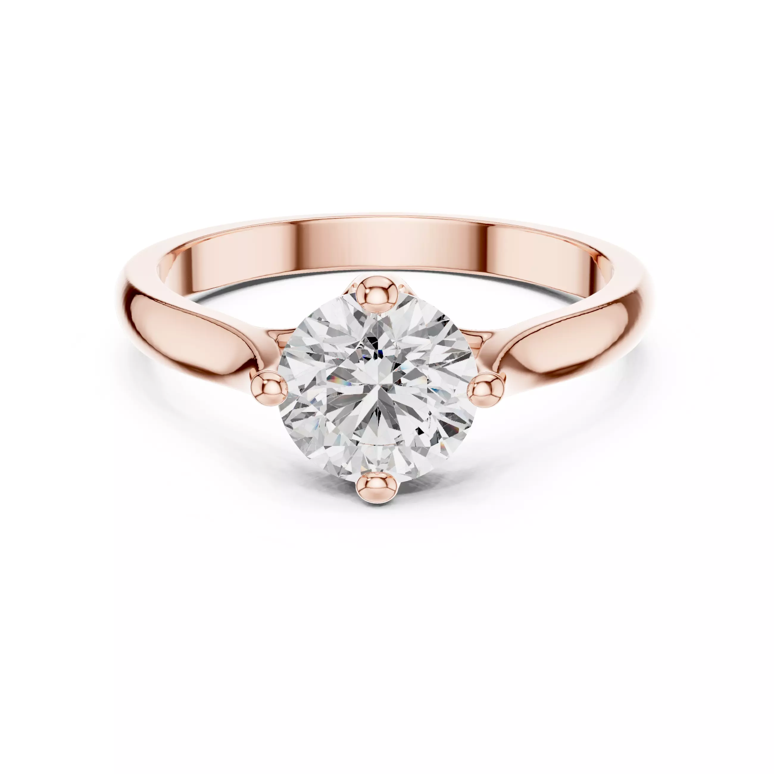 Round Mono Solitaire Ring 3dm stl renders 360 animation videos  3D print model_0