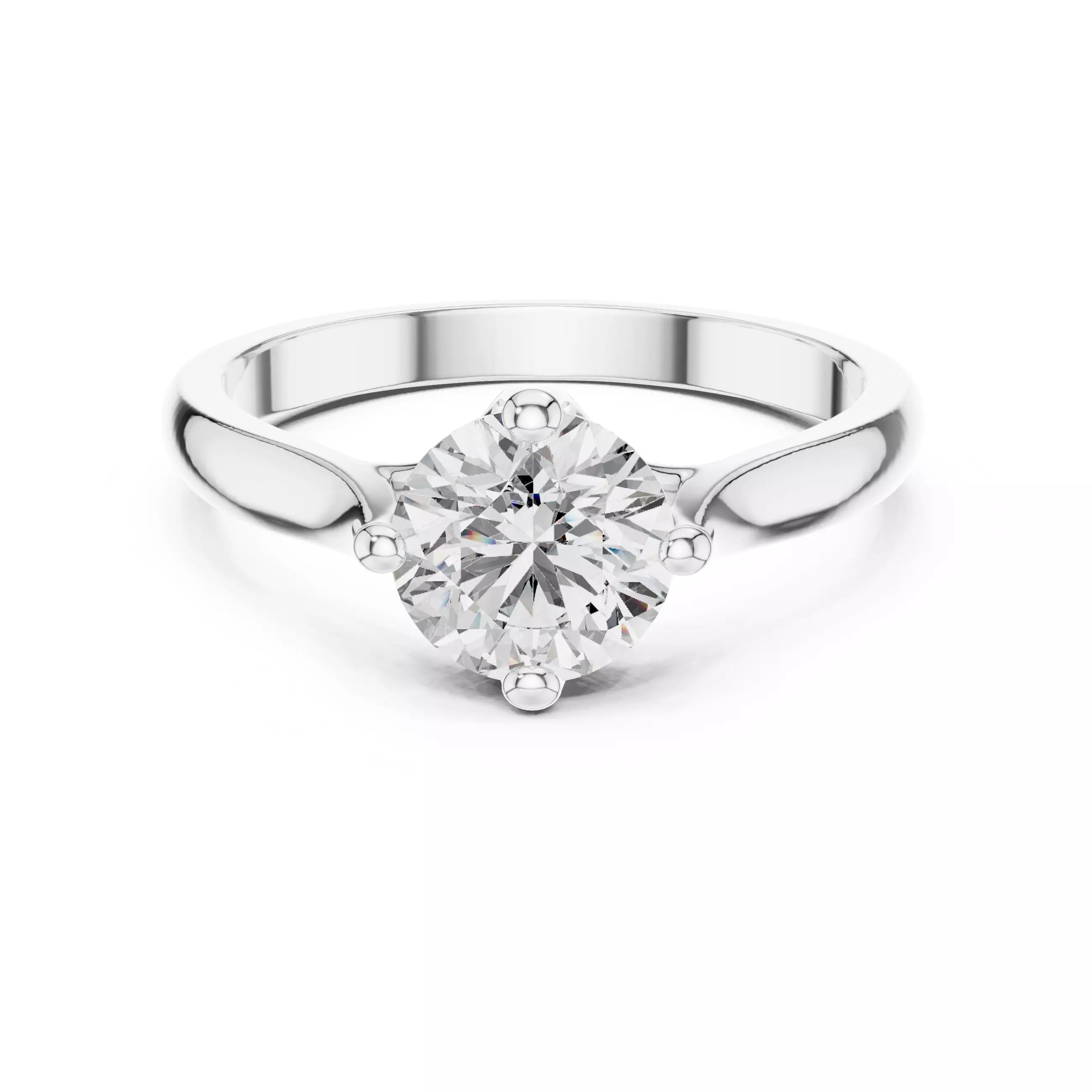 Round Mono Solitaire Ring 3dm stl renders 360 animation videos  3D print model_9