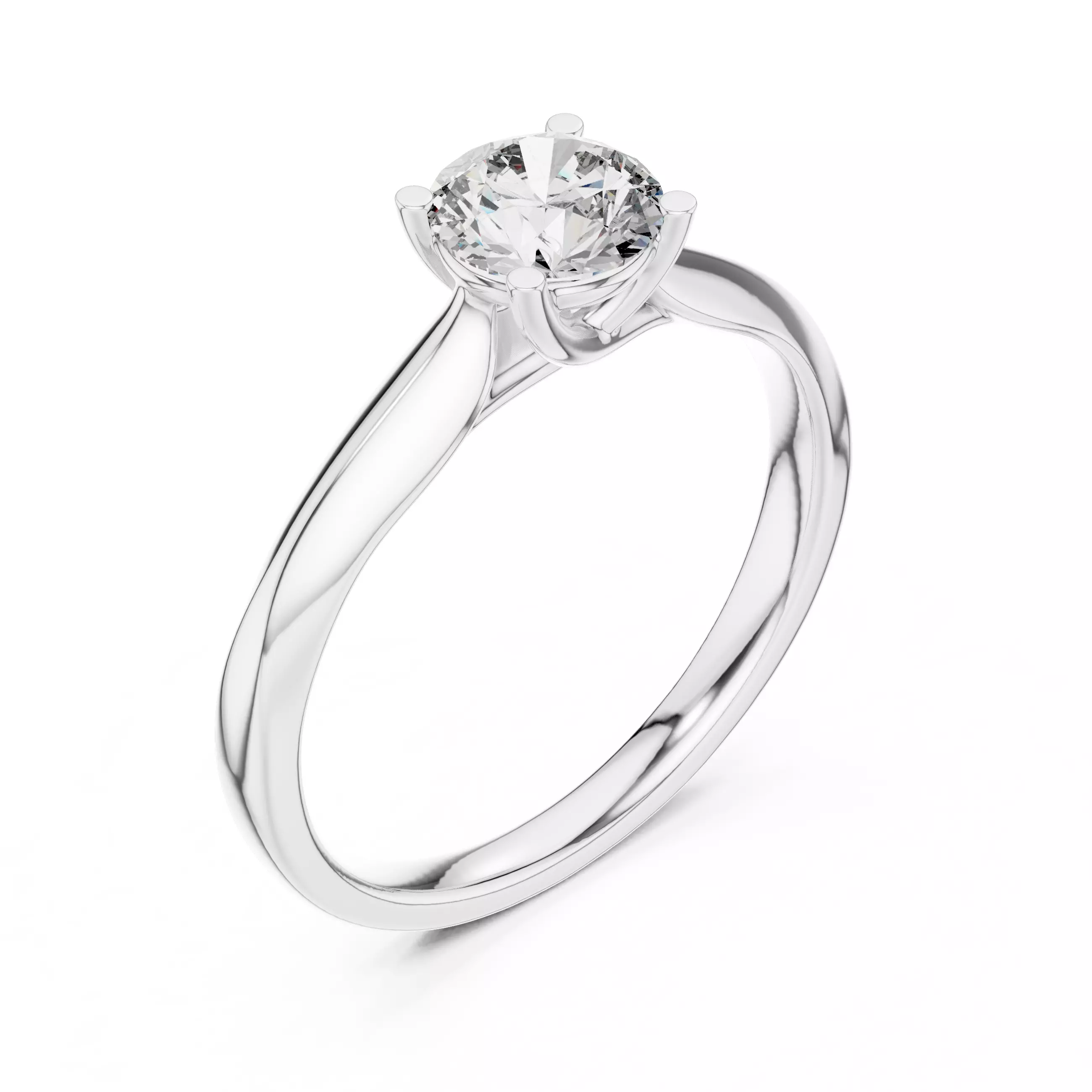 Round Mono Solitaire Ring 3dm stl renders 360 animation videos 3D print model_7