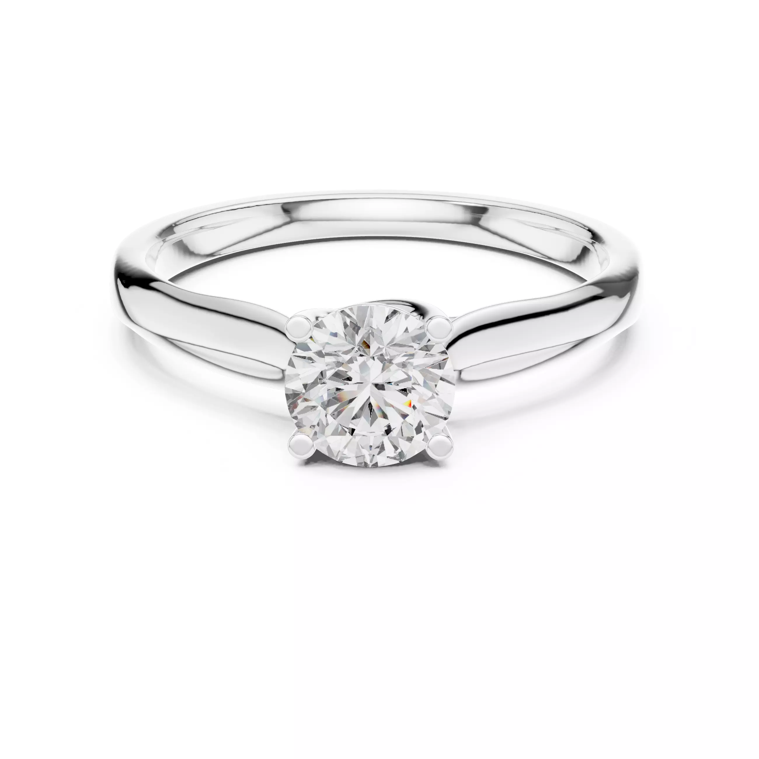 Round Mono Solitaire Ring 3dm stl renders 360 animation videos 3D print model_9