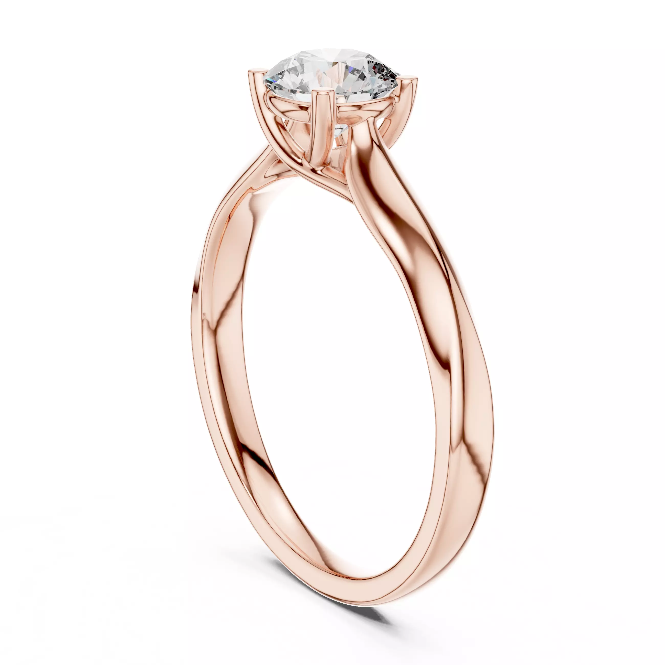 Round Mono Solitaire Ring 3dm stl renders 360 animation videos 3D print model_3