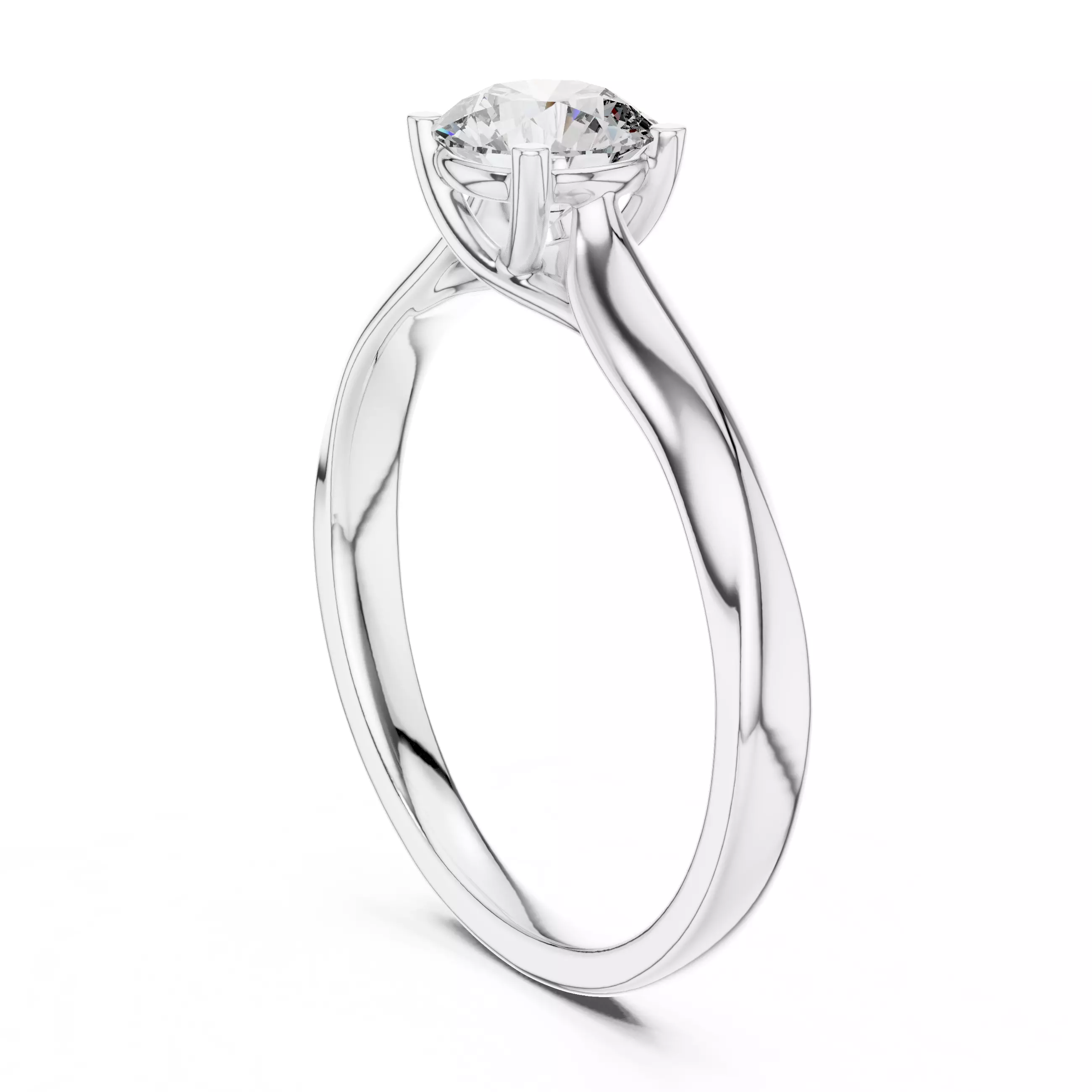 Round Mono Solitaire Ring 3dm stl renders 360 animation videos 3D print model_6