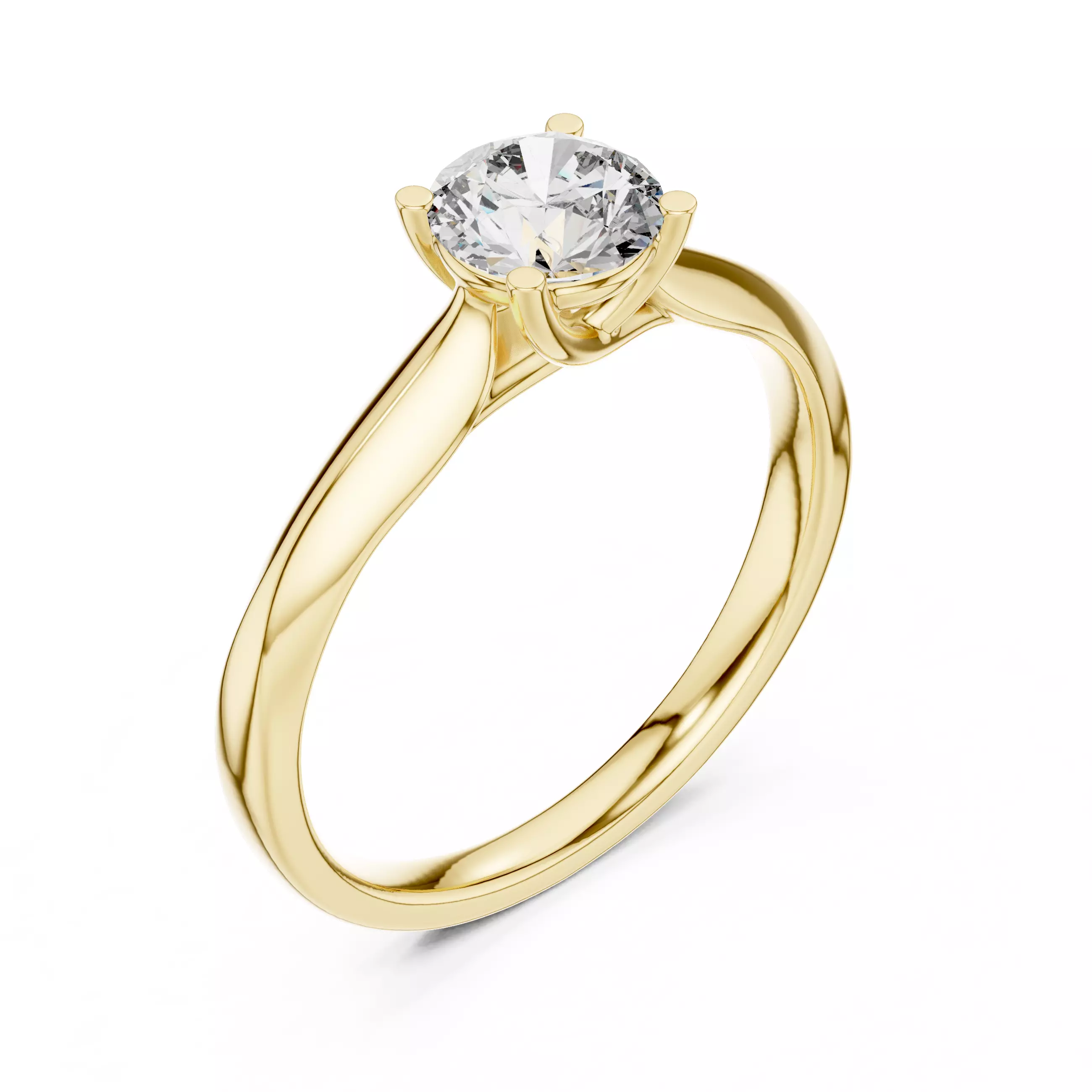 Round Mono Solitaire Ring 3dm stl renders 360 animation videos 3D print model_11