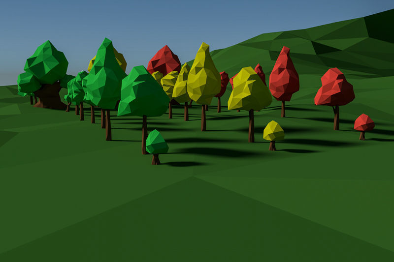 Low Poly Game Trees Pack Low-poly 3D model_3