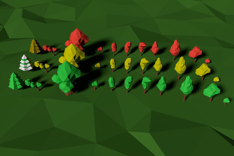 Low Poly Game Trees Pack Low-poly 3D model_2