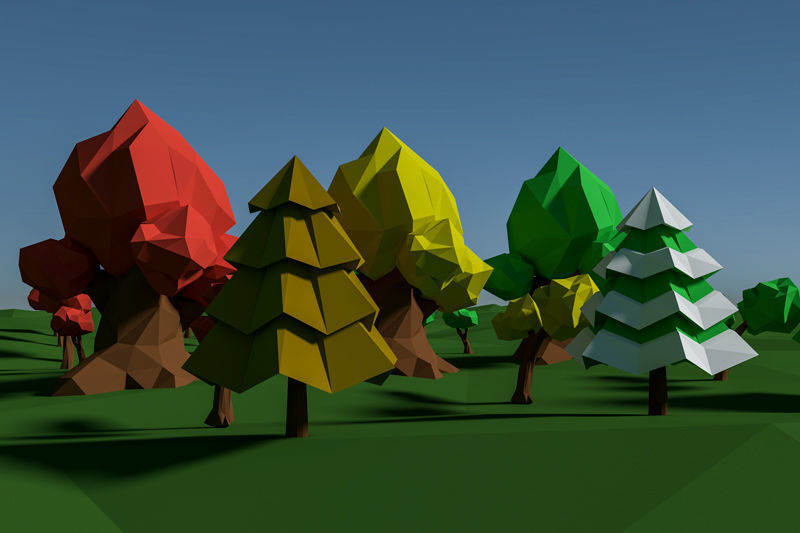Low Poly Game Trees Pack Low-poly 3D model_1