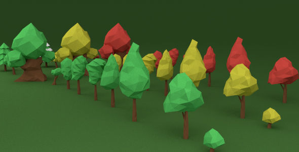 Low Poly Game Trees Pack Low-poly 3D model_6