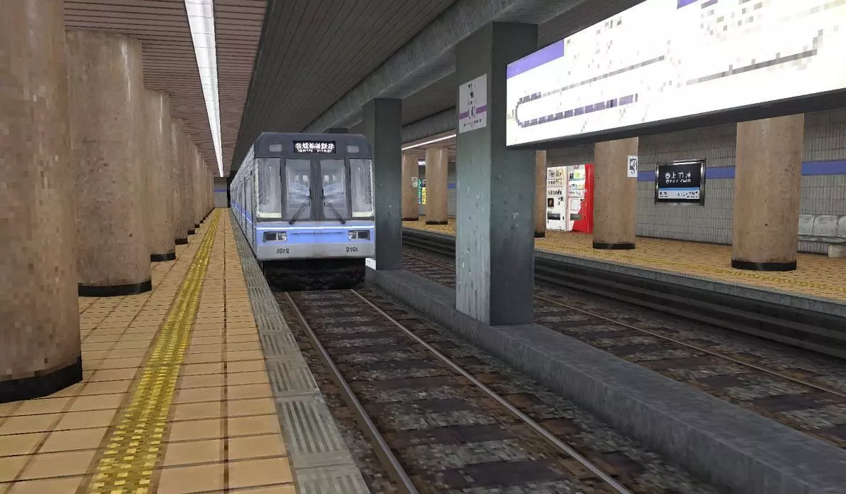 Japan Subway Train Station PS1 style Low-poly 3D model_18