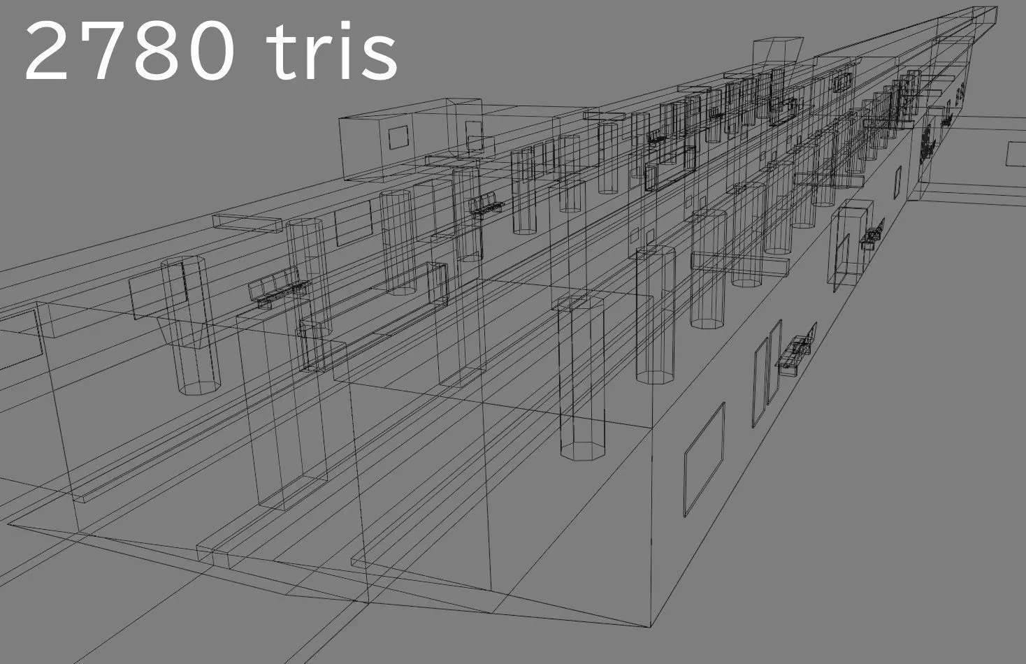 Japan Subway Train Station PS1 style Low-poly 3D model_15
