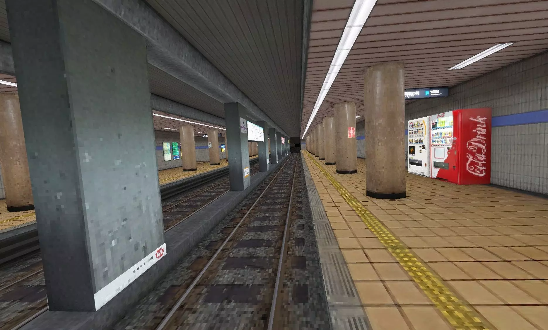 Japan Subway Train Station PS1 style Low-poly 3D model_2