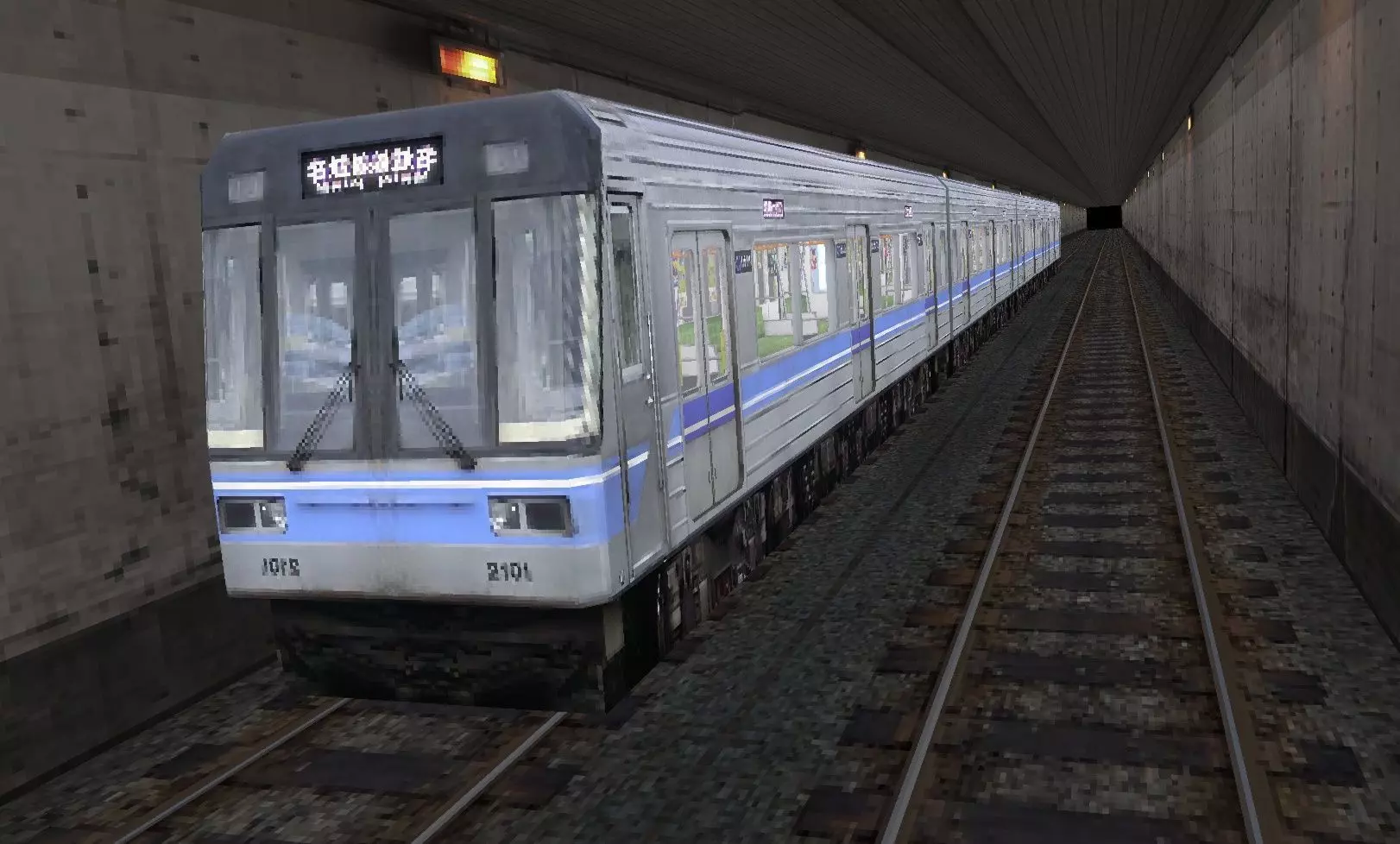 Japan Subway Train Station PS1 style Low-poly 3D model_4