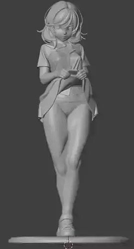 Segutando o vestido 03 Anime Girl Figure STL 3D Printable 