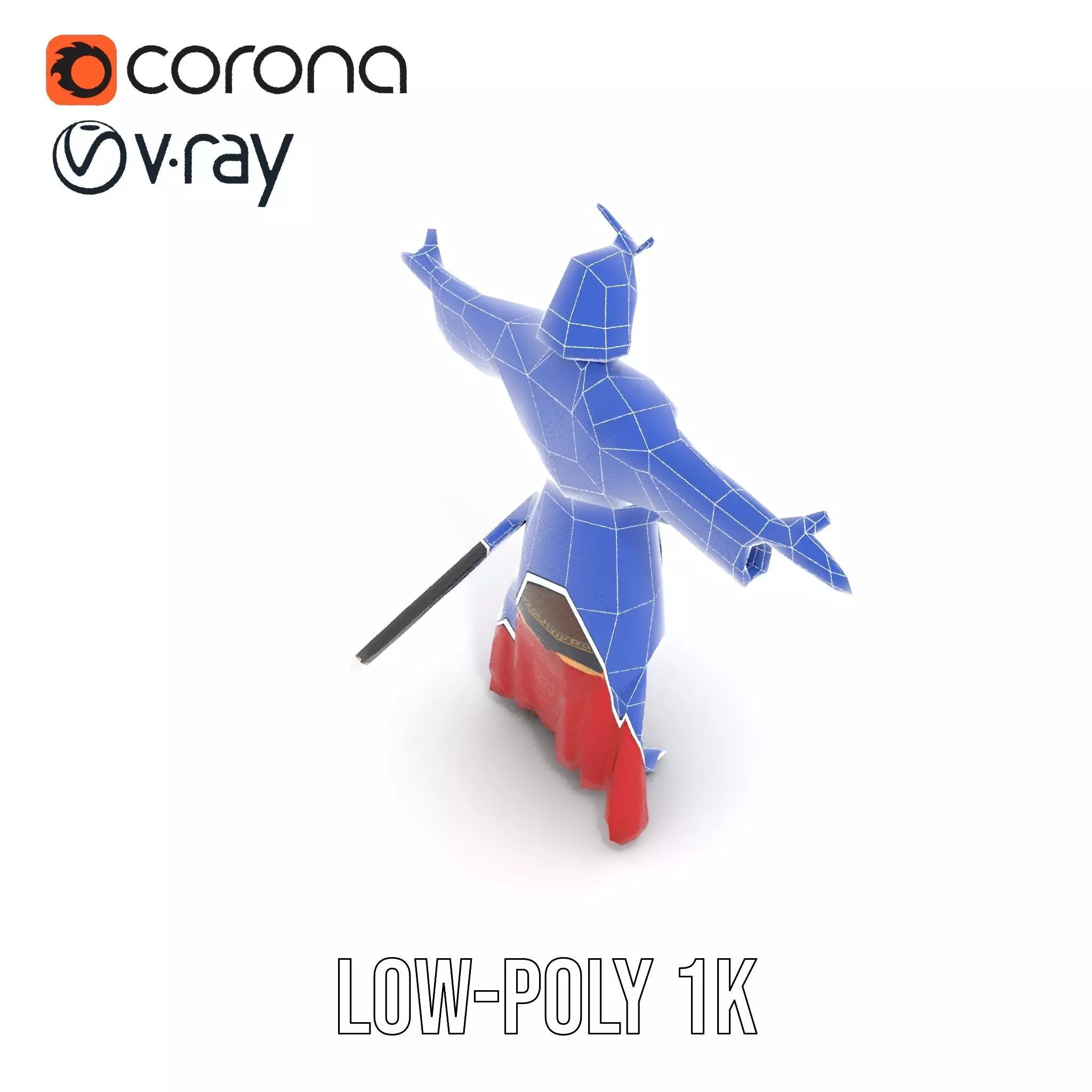 Samurai Warrior Armor model pack Low-poly 3D model_21