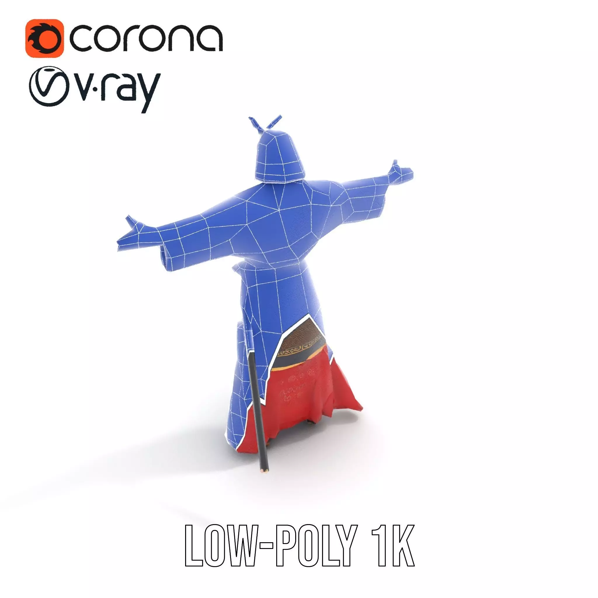 Samurai Warrior Armor model pack Low-poly 3D model_16