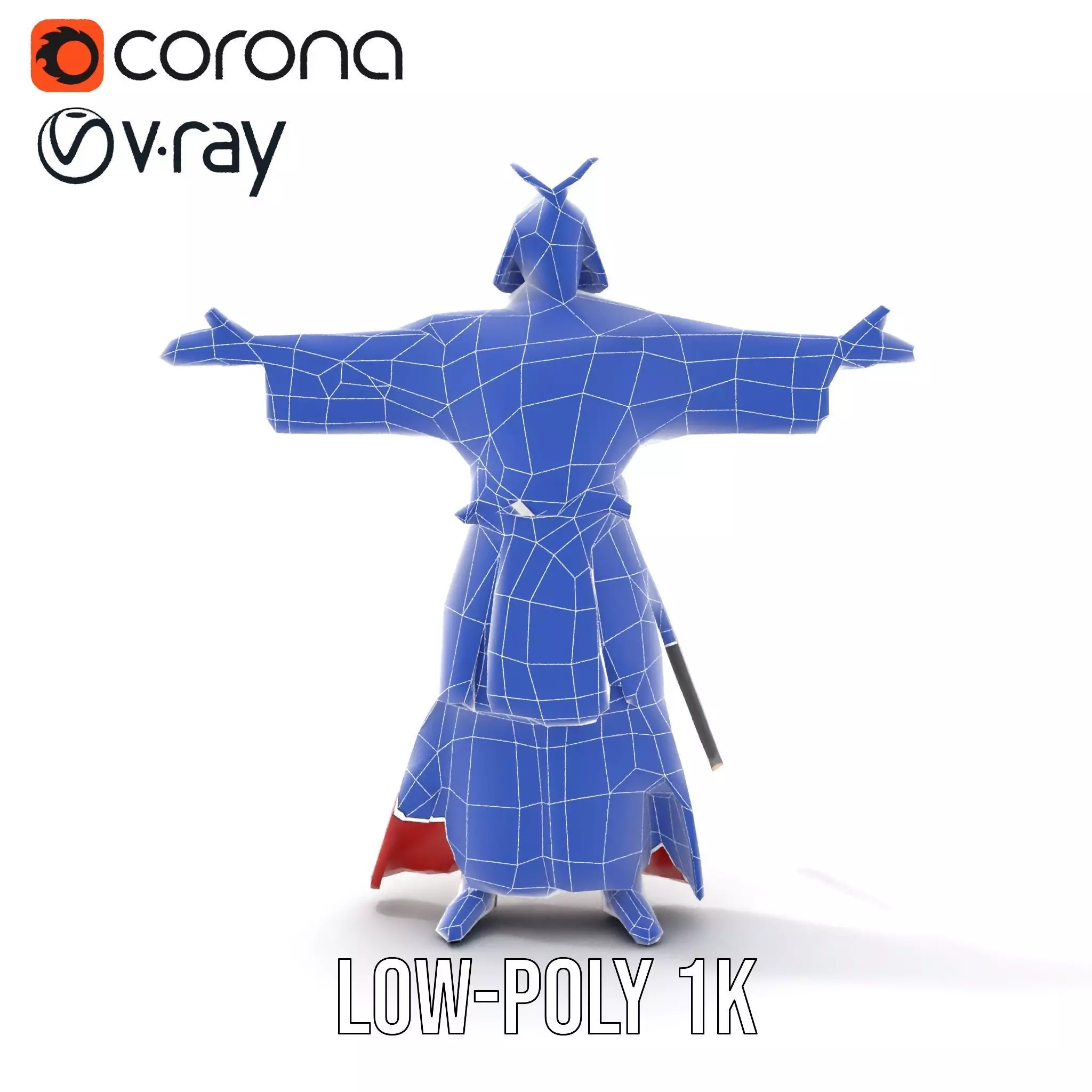 Samurai Warrior Armor model pack Low-poly 3D model_27