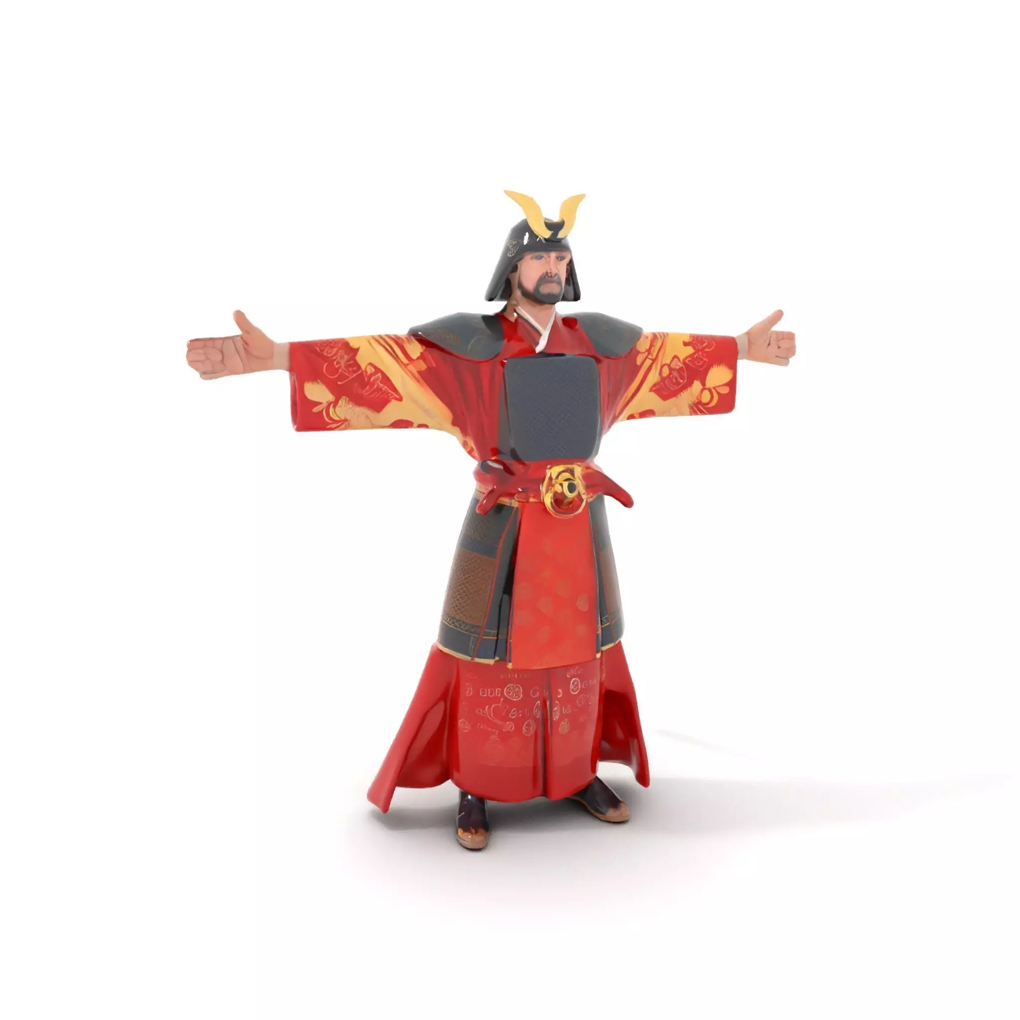 Samurai Warrior Armor model pack Low-poly 3D model_6