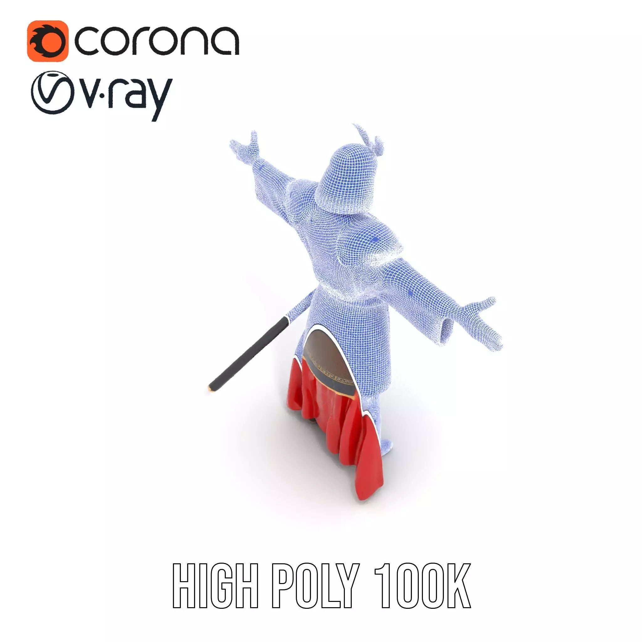 Samurai Warrior Armor model pack Low-poly 3D model_25