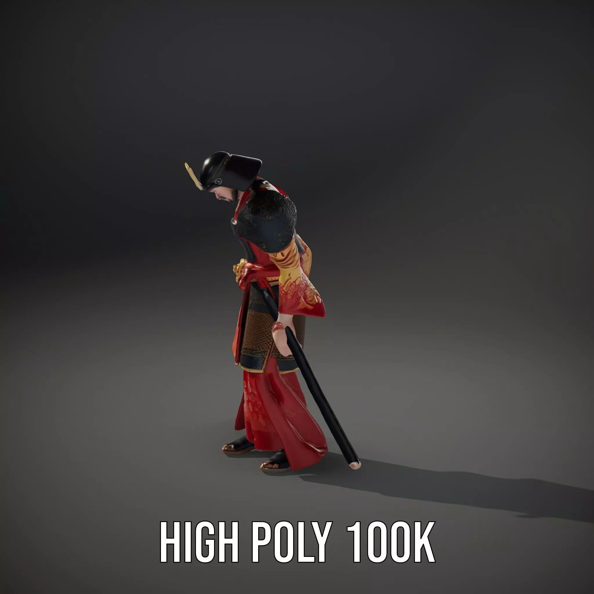 Samurai Warrior Armor model pack Low-poly 3D model_33