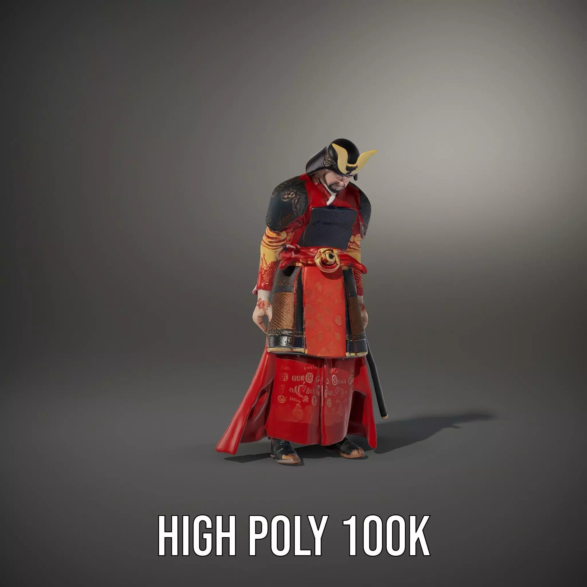 Samurai Warrior Armor model pack Low-poly 3D model_32