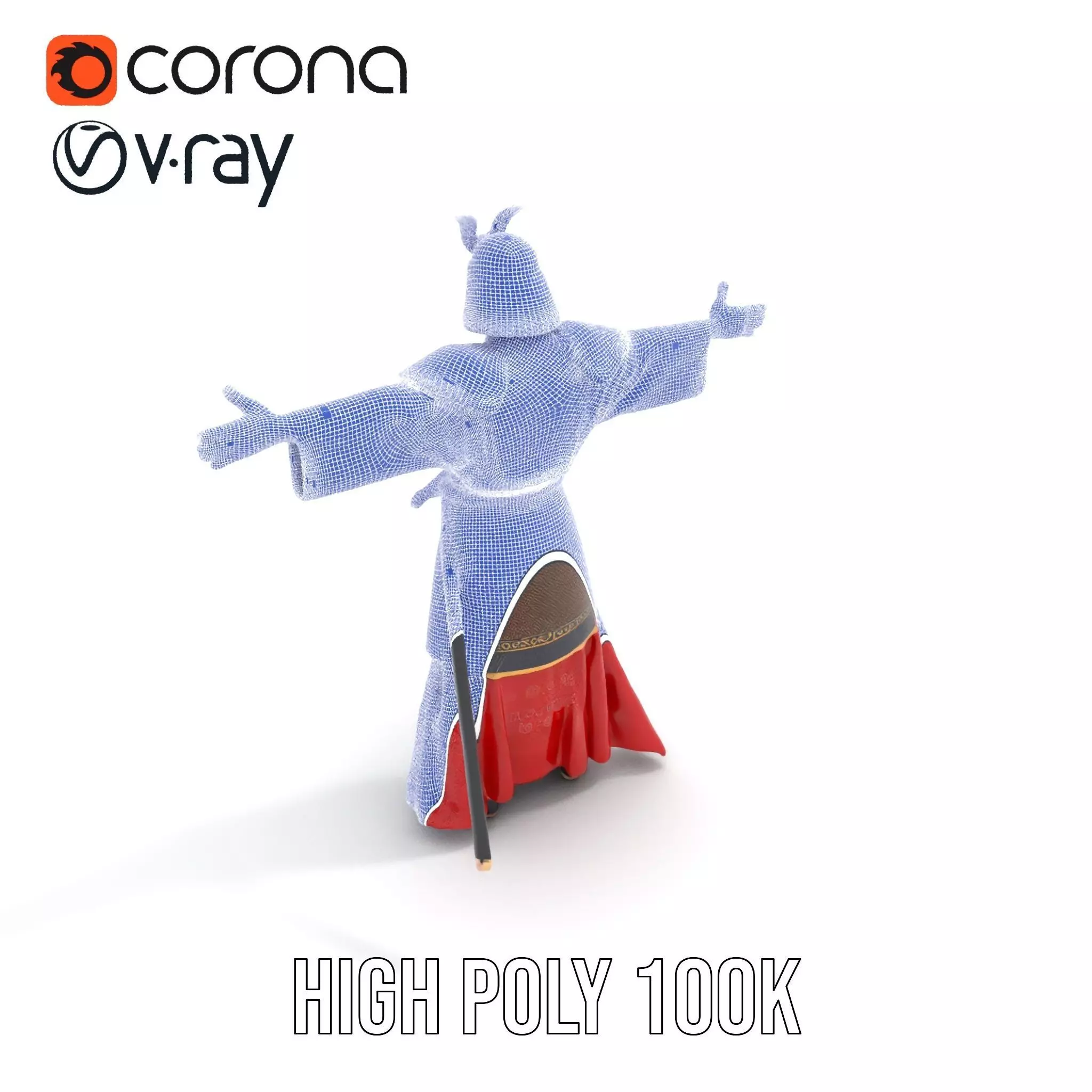 Samurai Warrior Armor model pack Low-poly 3D model_19