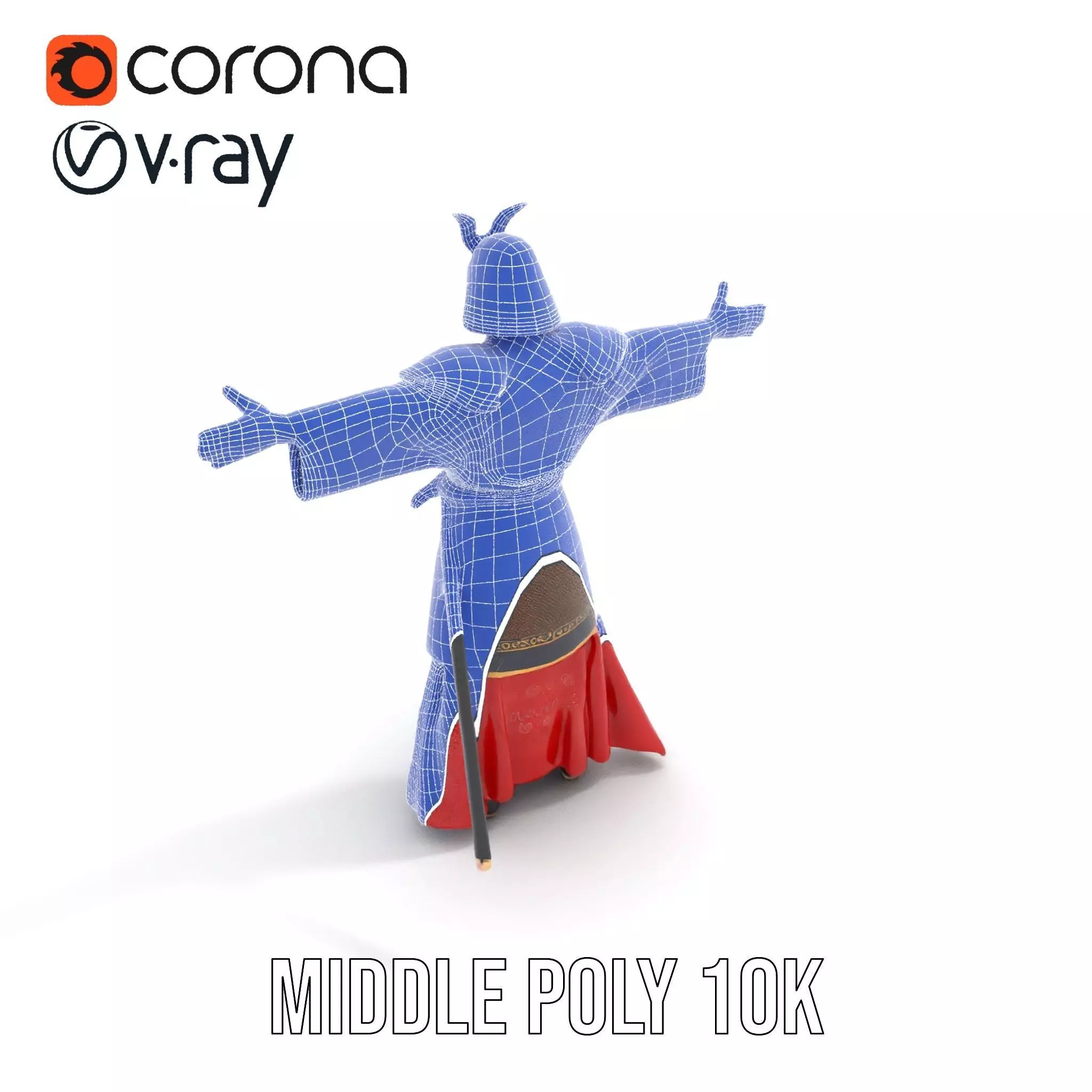 Samurai Warrior Armor model pack Low-poly 3D model_20