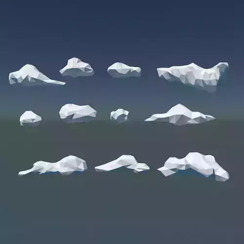 Low Poly Cloud Pack Low-poly 3D model