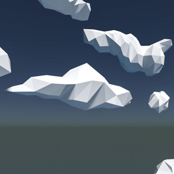 Low Poly Cloud Pack Low-poly 3D model_1