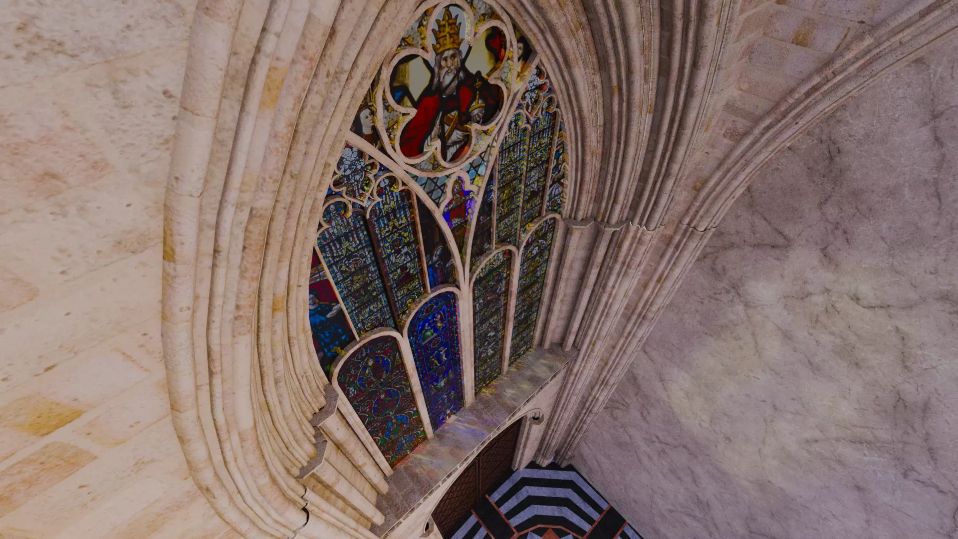 Cathedral Romanesque Entrance PORTAL Section - ONLY  Low-poly 3D model_9