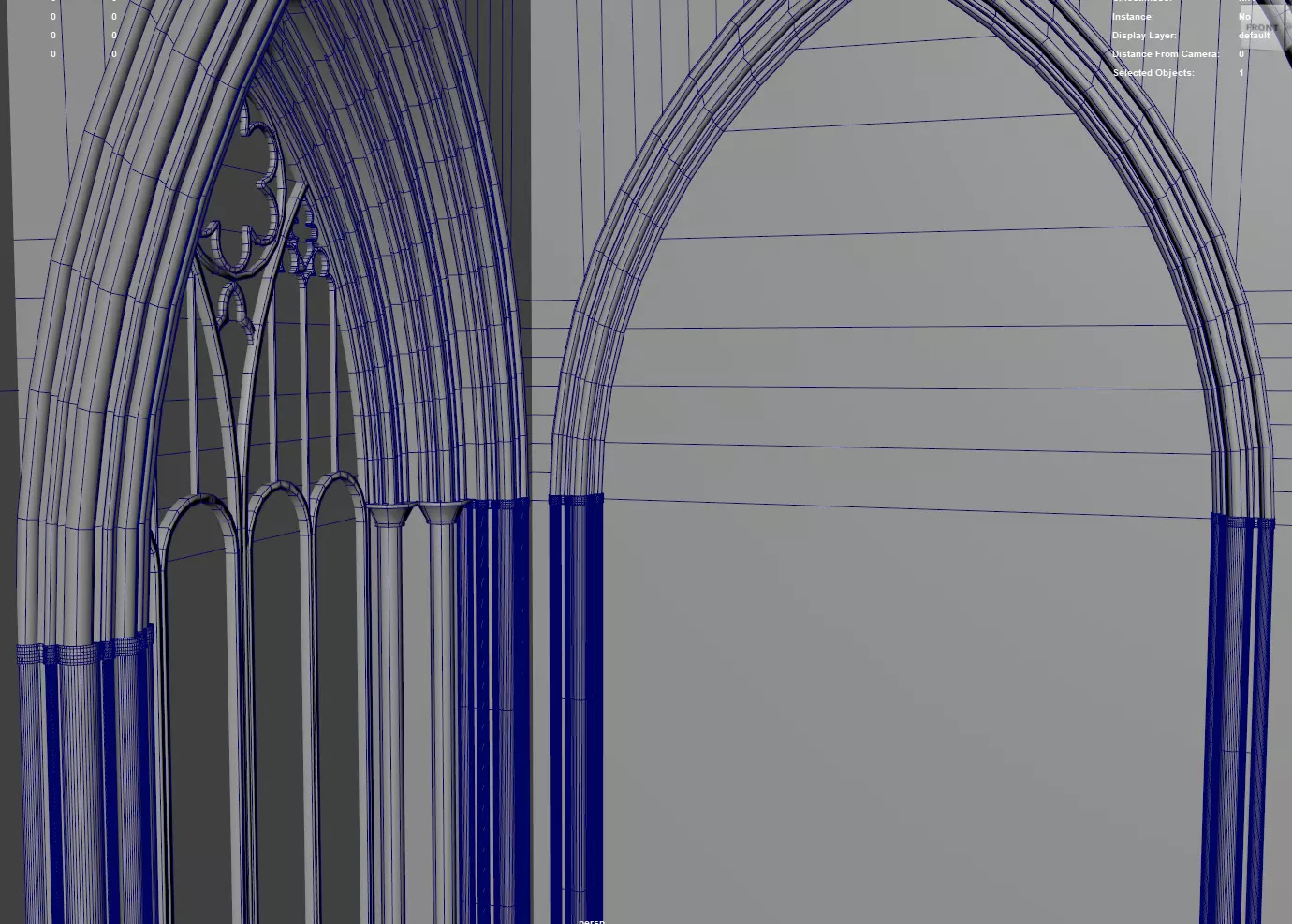 Cathedral Romanesque Entrance PORTAL Section - ONLY  Low-poly 3D model_12