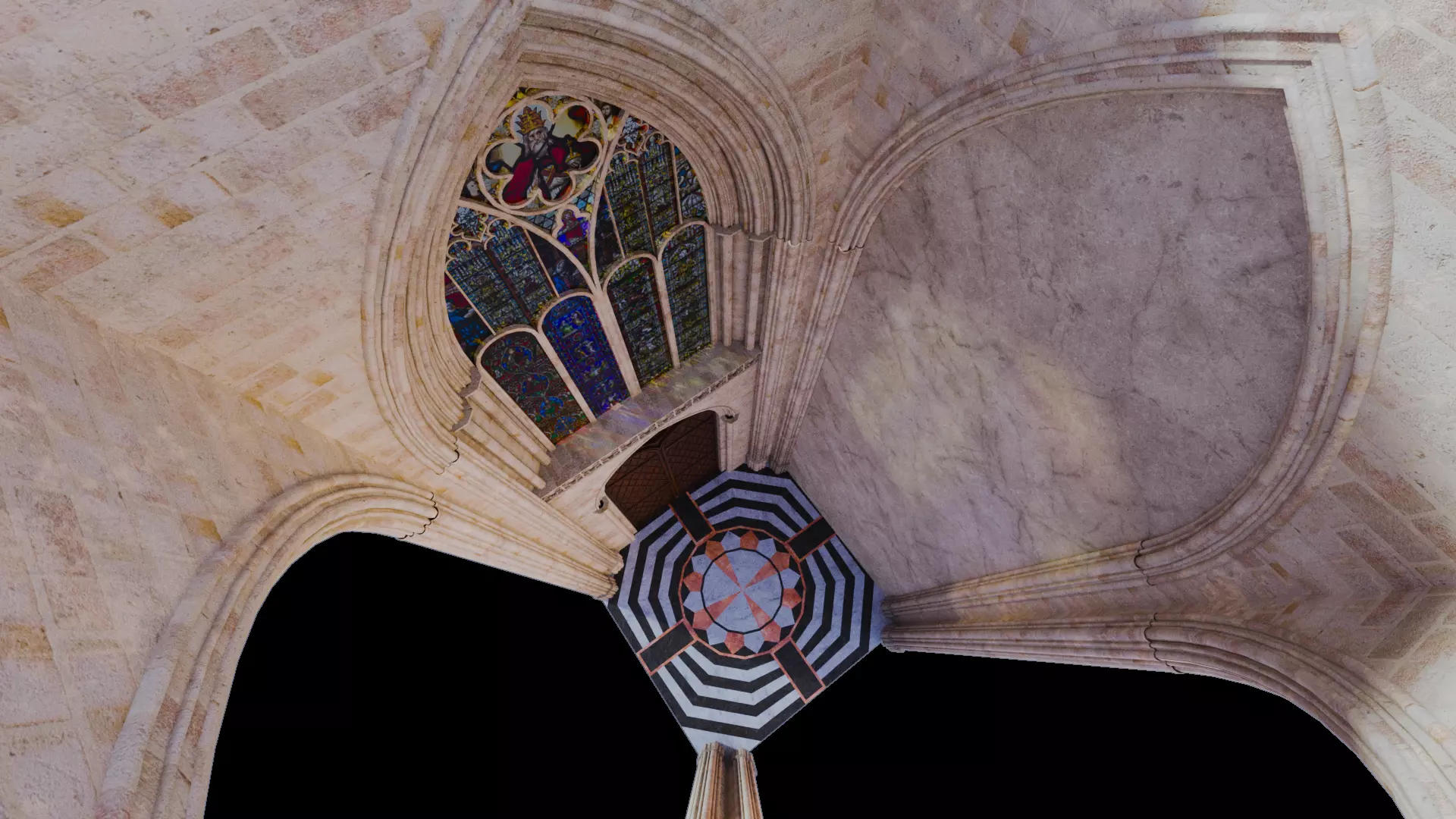 Cathedral Romanesque Entrance PORTAL Section - ONLY  Low-poly 3D model_4