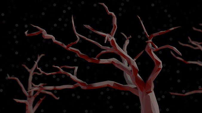 Dead Tree and Stump Pack Low-poly 3D model