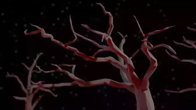Dead Tree and Stump Pack Low-poly 3D model
