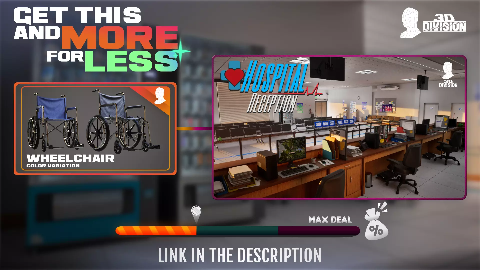 Hospital WheelChair - PBR Game Ready - LOW POLY Low-poly 3D model_6