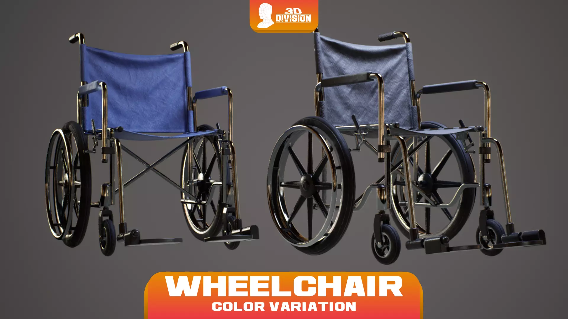 Hospital WheelChair - PBR Game Ready - LOW POLY Low-poly 3D model_0