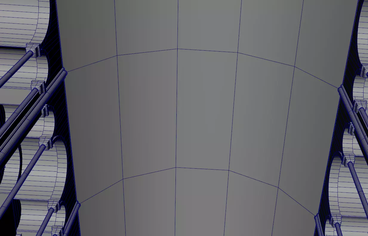 Cathedral Romanesque Nave Low-poly 3D model_31