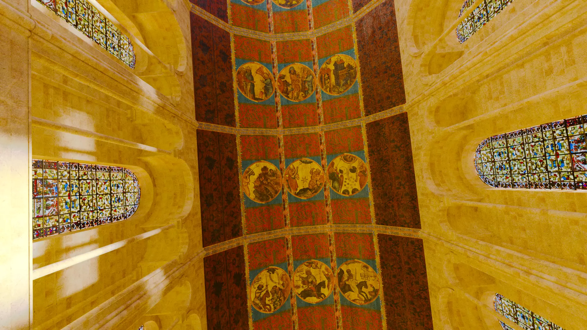 Cathedral Romanesque Nave Low-poly 3D model_23