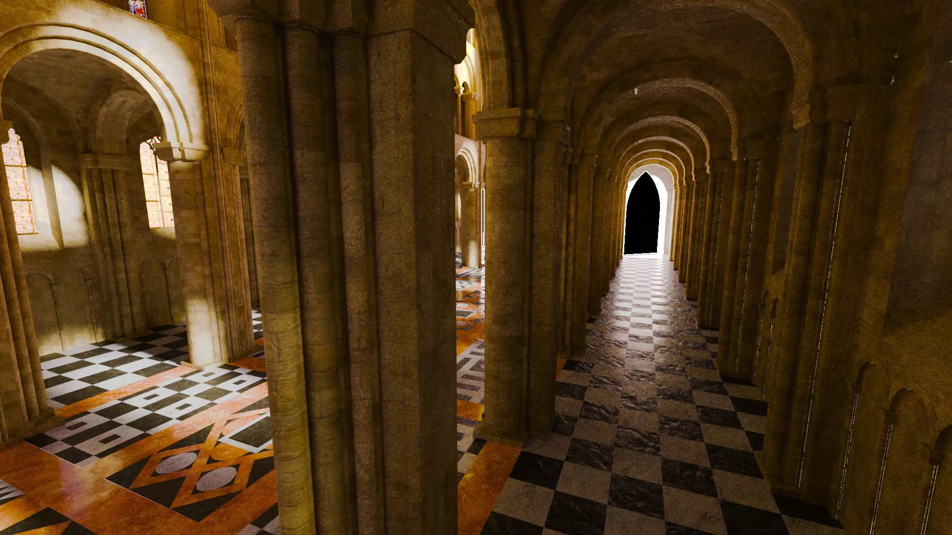 Cathedral Romanesque Nave Low-poly 3D model_15