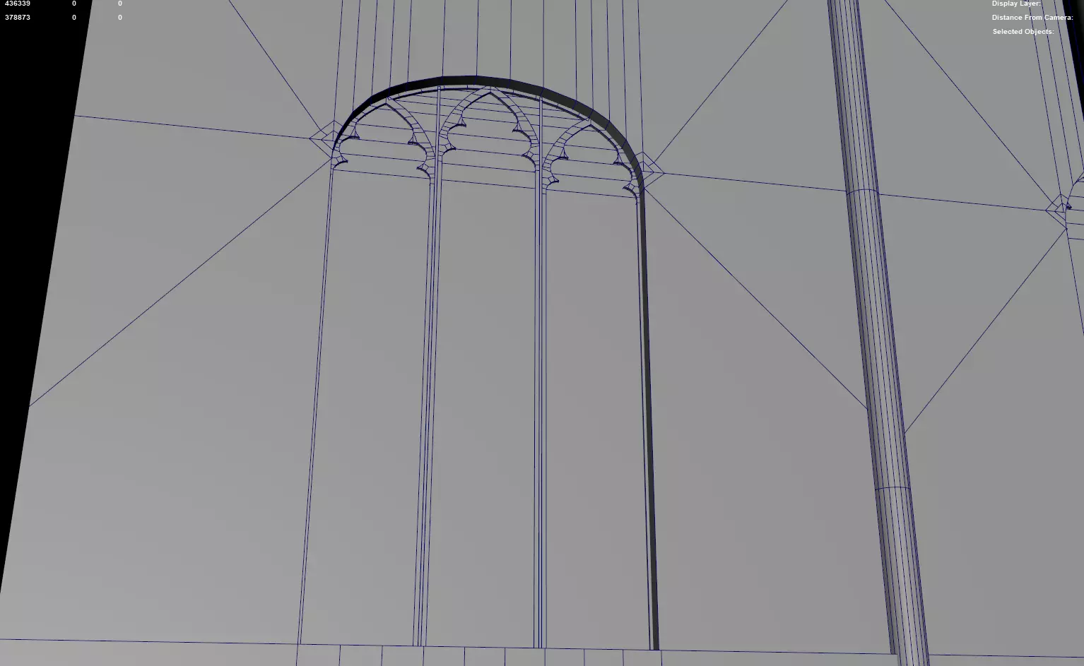 Cathedral Romanesque Nave Low-poly 3D model_34