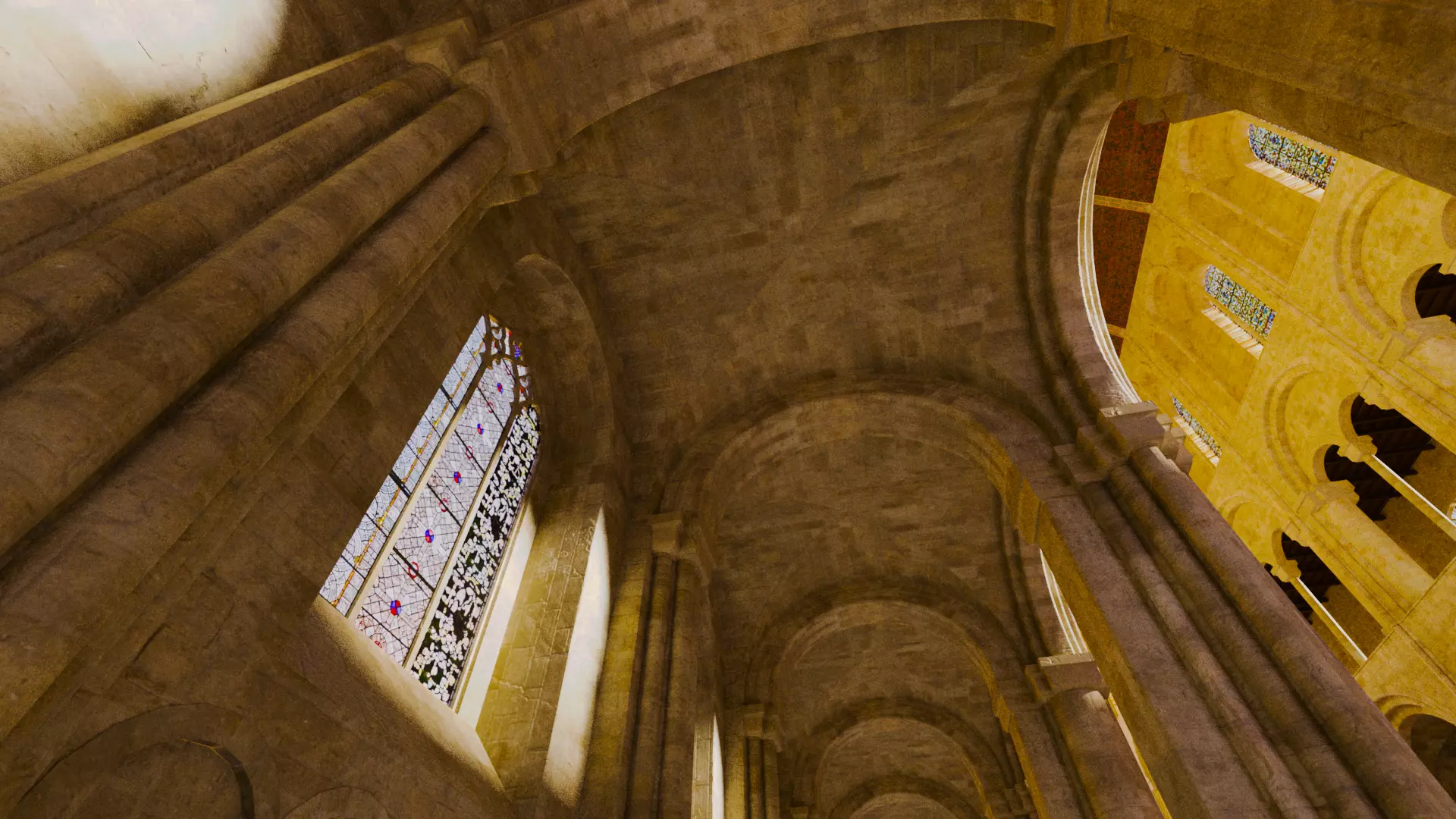 Cathedral Romanesque Nave Low-poly 3D model_29