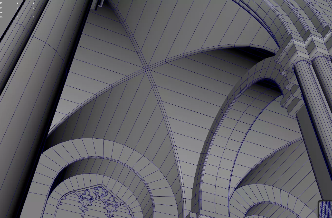 Cathedral Romanesque Nave Low-poly 3D model_37