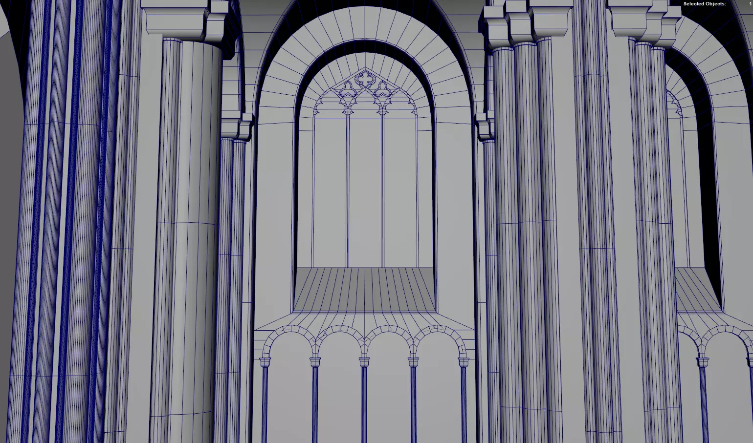 Cathedral Romanesque Nave Low-poly 3D model_38