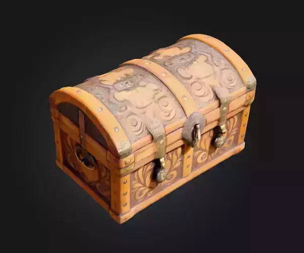 Antique Treasure Chest Low-poly 3D model