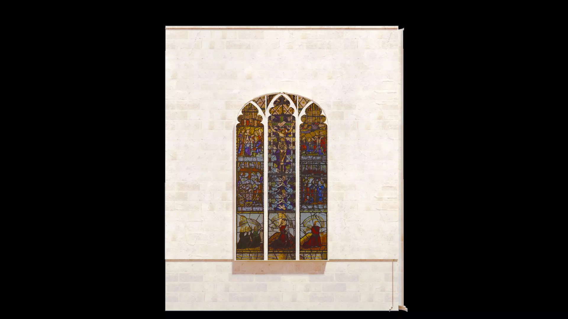 Cathedral Romanesque Nave MIDDLE - ONLY Low-poly 3D model_3