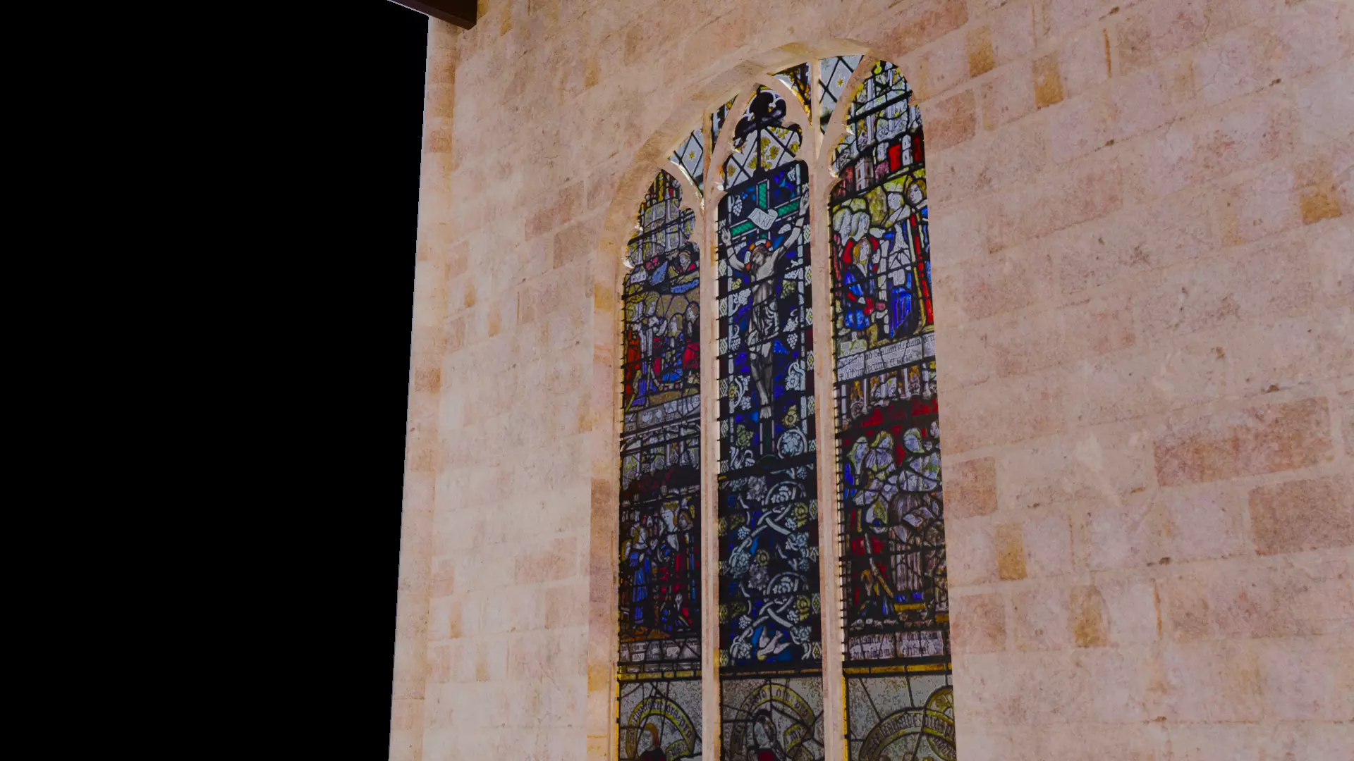 Cathedral Romanesque Nave MIDDLE - ONLY Low-poly 3D model_11