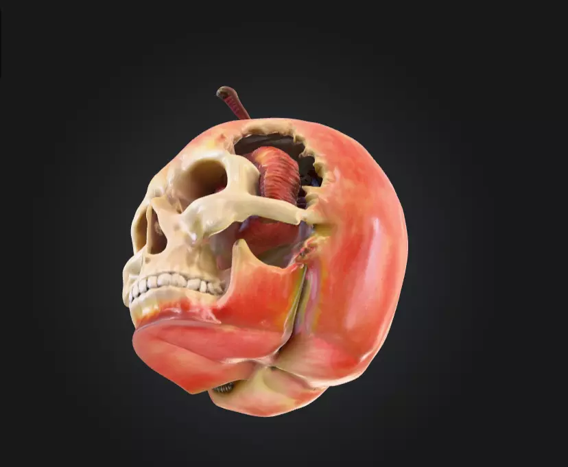 Apple Skull Dark Fantasy Low-poly 3D model_15