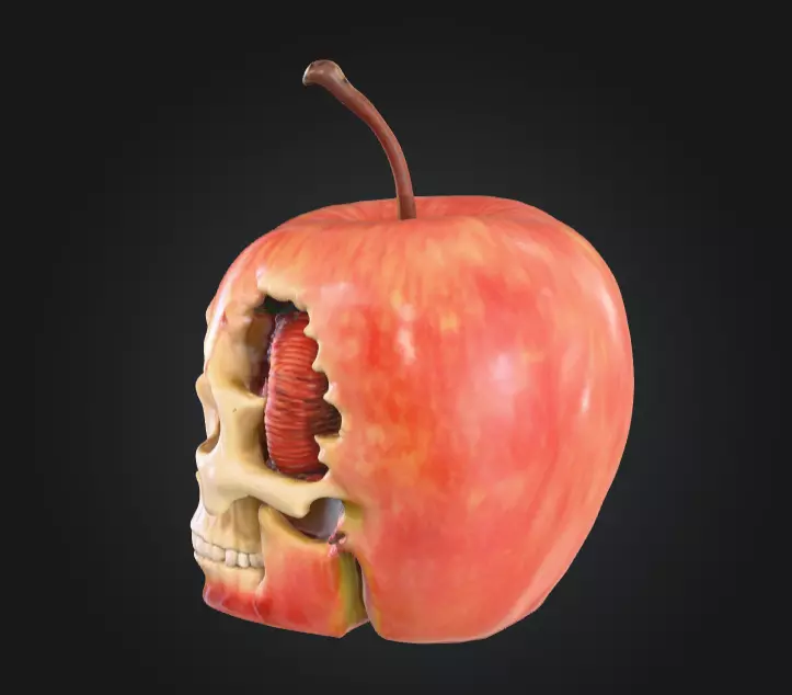 Apple Skull Dark Fantasy Low-poly 3D model_5