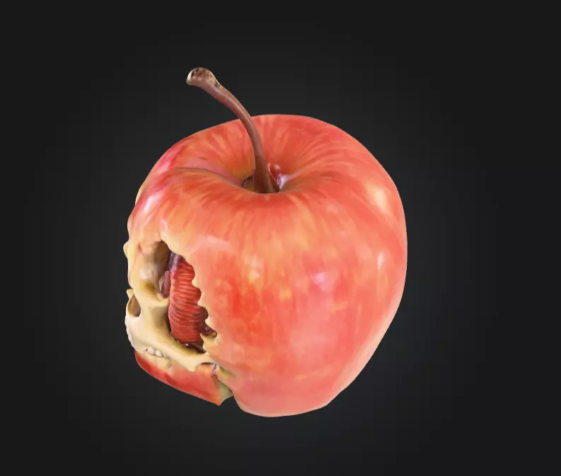 Apple Skull Dark Fantasy Low-poly 3D model_11
