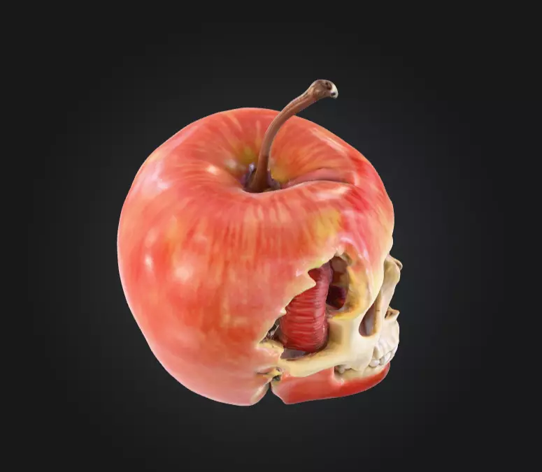Apple Skull Dark Fantasy Low-poly 3D model_8