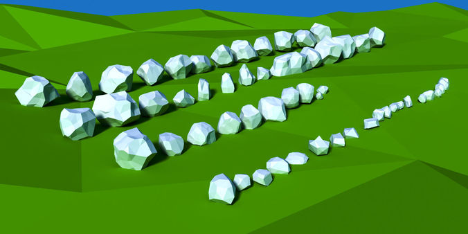 Low Poly Rocks Pack Low-poly 3D model